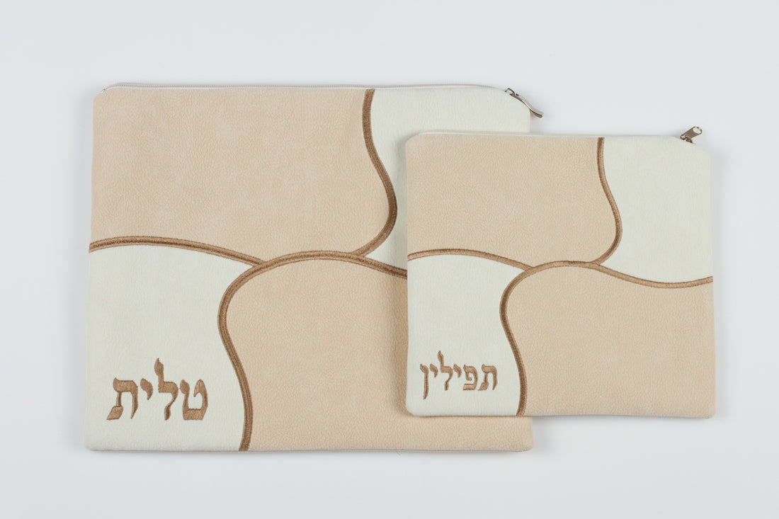 סט תיקי טלית ותפילין -טלאים