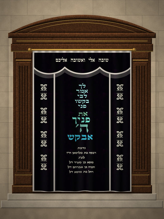 פרוכת את פניך ה' אבקש – הדמיה על ארון קודש