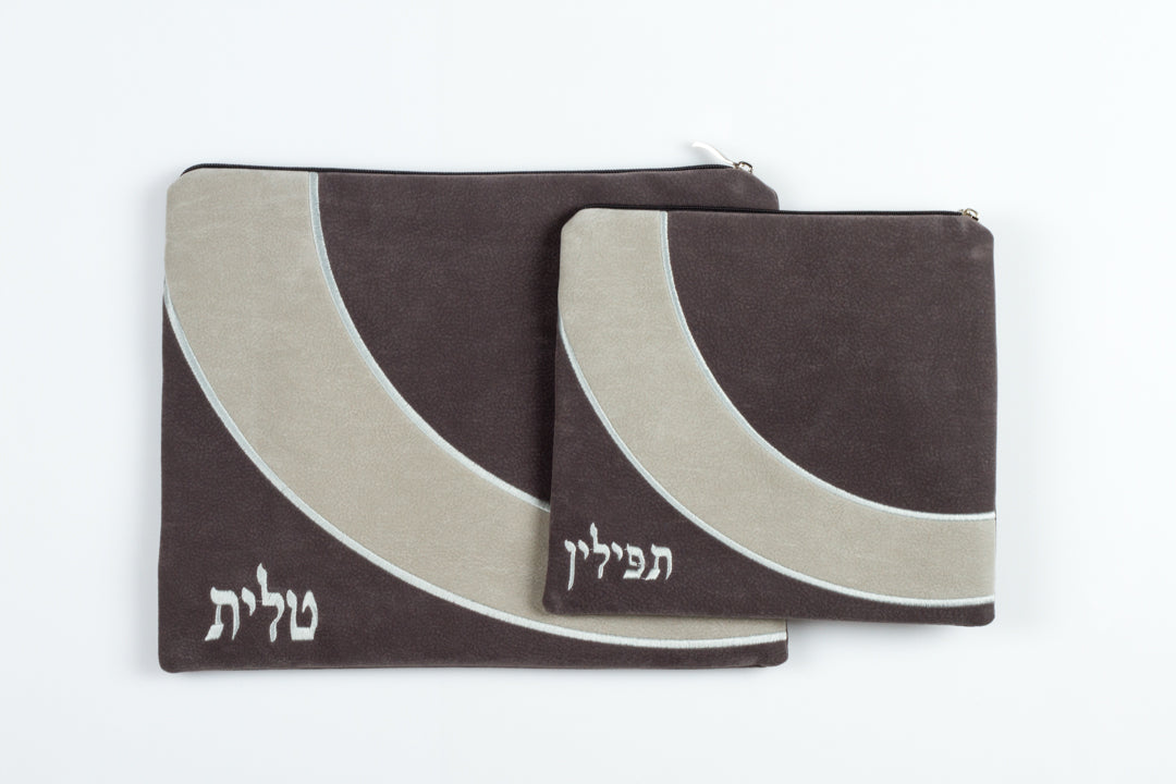 סט תיקי טלית ותפילין שופר, אפור